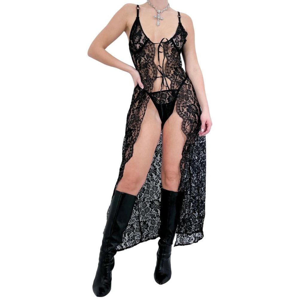 Vintage Grace Black Slip Dress [S-XL]